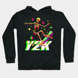 Skeleton Skateboard Y2k Hoodie